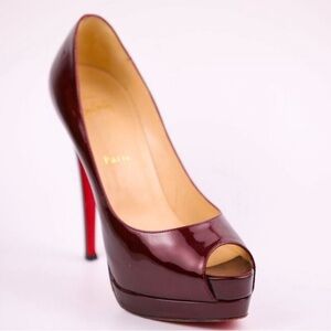 Christian Louboutin Heels Red Burgundy LADY PEEP Pumps